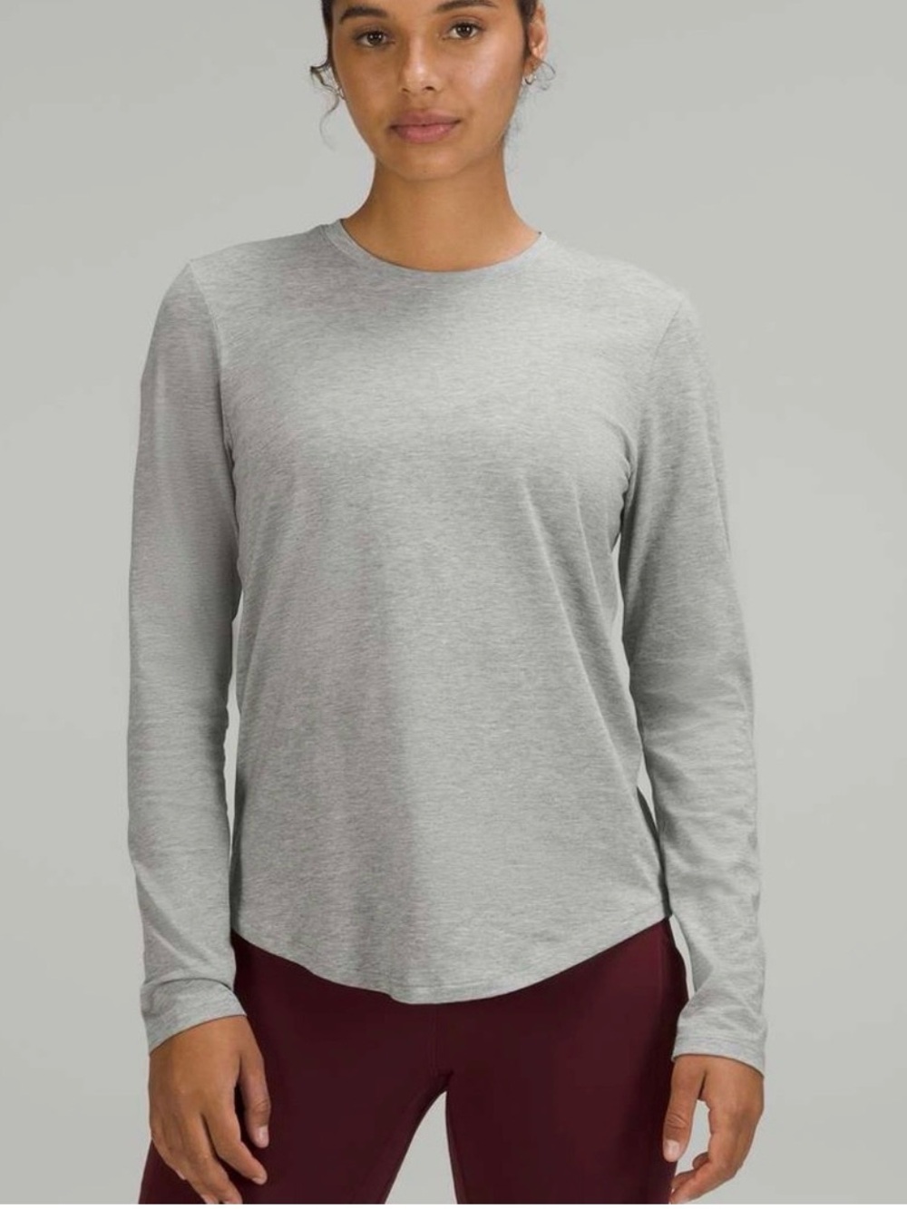 Lululemon Love Crew Lightweight Long-Sleeve Crewneck Top - Light Gray